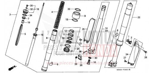 GABEL, VORNE CR250RM de 1991